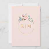 エレガント赤面フローラ |パステル伝統的結婚ズ 招待状 (裏面)