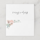 エレガント赤面フローラ |ブラックフレーム折り畳み位置Ca プレイスカード (外部開封)