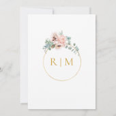 エレガント赤面フローラ |伝統的結婚s 招待状 (裏面)