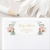 エレガント赤面フローラ |差出人住所ラベル ラベル (インサイチュ)