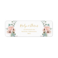 エレガント赤面フローラ |差出人住所ラベル