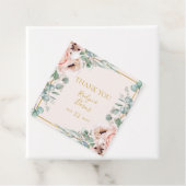 エレガント赤面フローラ | Pastel Thank Youメッセージカード フェイバータグ (インサイチュ)