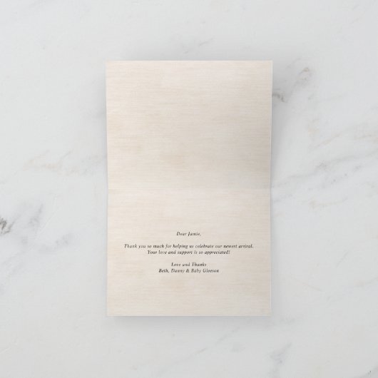 エレガント赤面ブルゴンディフローラありがとう カード (内部)