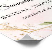 エレガント赤面ブルゴーニュフローラ金ゴールド歓迎サイン ポスター (角)