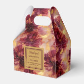 エレガント赤面ブルゴーニュ金ゴールドボホ結婚式の引き出物ボックス フェイバーボックス (裏面サイド)