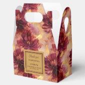 エレガント赤面ブルゴーニュ金ゴールドボホ結婚式の引き出物ボックス フェイバーボックス (オープン)