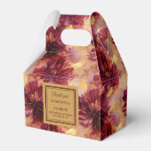 エレガント赤面ブルゴーニュ金ゴールドボホ結婚式の引き出物ボックス フェイバーボックス (正面サイド)