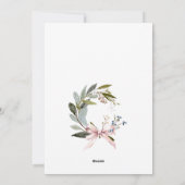 エレガント赤面ブルーグリーンウィンタークリスマスリース シーズンカード (裏面)