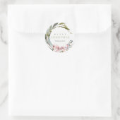 エレガント赤面ブルーグリーンウィンタークリスマスリース ラウンドシール (バッグ)