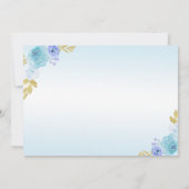 エレガント赤面ブルーフローラキンセアニラ招待状 招待状 (裏面)