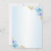 エレガント赤面ブルーフローラキンセアニラ誕生日 サンキューカード (裏面)