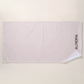 エレガント赤面ベージュパーソナライズされた名 ビーチタオル (正面)