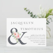 エレガント赤面ボタニカルアンパ結婚サンド 招待状 (スタンド正面)