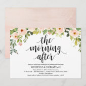 エレガント赤面ポス結婚ブランチ招待状カード 招待状 (正面/裏面)