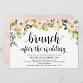 エレガント赤面ポス結婚ブランチ招待状カード 招待状 (正面/裏面)