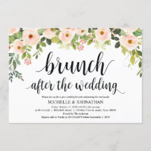 エレガント赤面ポス結婚ブランチ招待状カード
