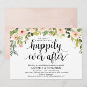 エレガント赤面ポス結婚ブランチ招待状カード 招待状 (正面/裏面)