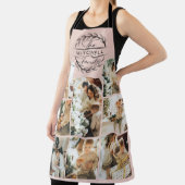 エレガント赤面モダンピンクファミリーフォトコラージュ エプロン (インサイチュ)