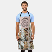 エレガント赤面モダンピンクファミリーフォトコラージュ エプロン (着用した状態)