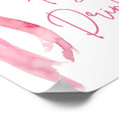 エレガント赤面モダンピンクボウ食品とドリンクの看板 ポスター (角)