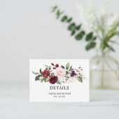 エレガント赤面ワインフローラ結婚ズ詳細エンクロシュール エンクロージャーカード (スタンド正面)