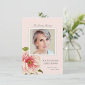エレガント赤面ヴィンテージフローラメモリアルフォトカード 招待状 (スタンド正面)
