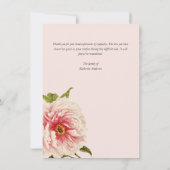 エレガント赤面ヴィンテージフローラメモリアルフォトカード 招待状 (裏面)