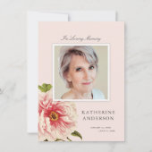 エレガント赤面ヴィンテージフローラメモリアルフォトカード 招待状 (正面)