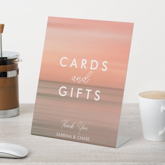 エレガント赤面勾配結婚式カードとギフト 台座サイン (インサイチュ)