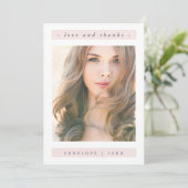 エレガント赤面卒業写真ありがとう サンキューカード (スタンド正面)