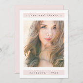 エレガント赤面卒業写真ありがとう サンキューカード (正面/裏面)