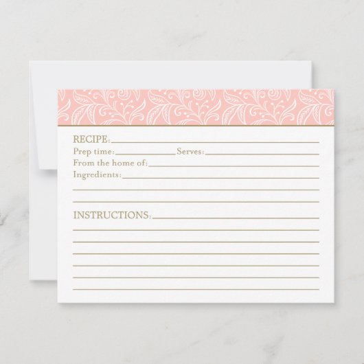 エレガント赤面及び金ゴールドブライダルシャワーレシピ (正面)