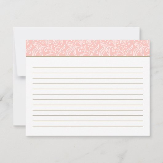 エレガント赤面及び金ゴールドブライダルシャワーレシピ (裏面)