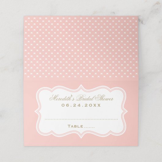 エレガント赤面及び金ゴールド結婚ブライダルシャワー プレイスカード (外部開封)