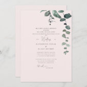 エレガント赤面植物株結婚の株 招待状 (正面/裏面)