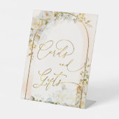 エレガント赤面水彩フローラカードとギフト 台座サイン (正面)