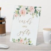 エレガント赤面水彩フローラカードとギフト 台座サイン (インサイチュ)