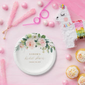 エレガント赤面水彩フローラブライダルシャワー ペーパープレート (パーティー)