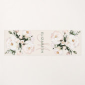 エレガント赤面水彩フローラモノグラム ヨガマット (正面(横))