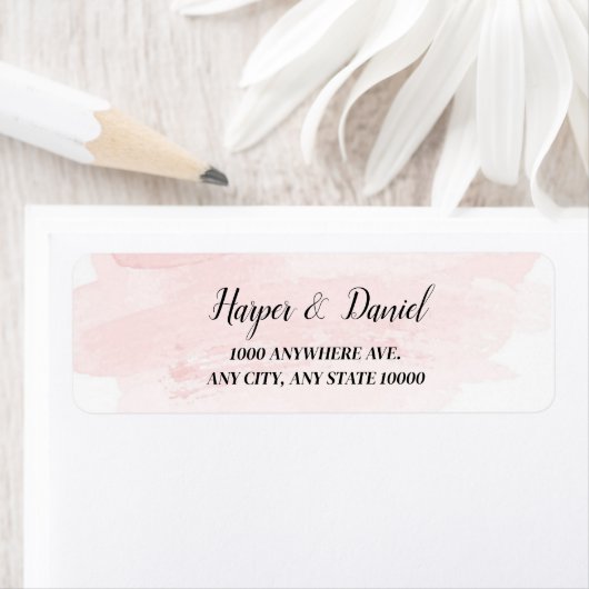 エレガント赤面水彩差出人住所ラベル ラベル (インサイチュ)