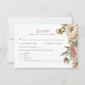 エレガント赤面水彩牡丹RSVPカード サンキューカード (正面)