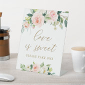 エレガント赤面水色の愛は甘いサイン 台座サイン (インサイチュ)