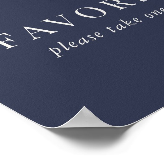 エレガント赤面海軍フローラ結婚式の引き出物標識 ポスター (角)