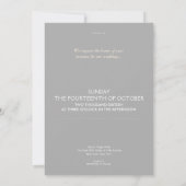 エレガント赤面紙吹雪ドット付きライトグレー 招待状 (裏面)