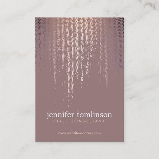 エレガント赤面紙吹雪雨模様 名刺 (正面)