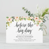 エレガント赤面結婚のリハーサルディナー招待状 招待状 (スタンド正面)