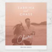 エレガント赤面結婚の写真ワインラベル ワインラベル (シングルラベル)