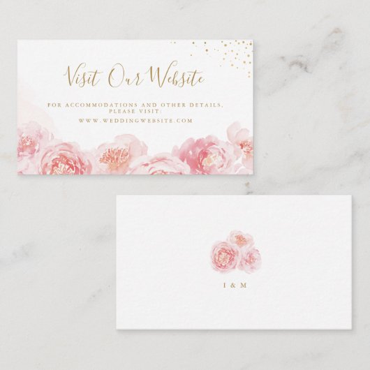 エレガント赤面結婚フローラのWebサイトのカードの挿入 プレイスカード (正面/裏面)