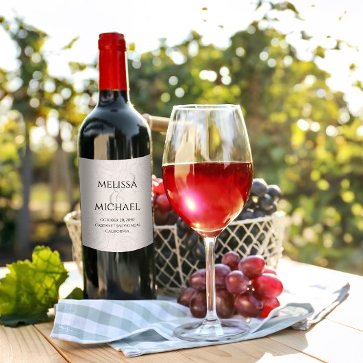 エレガント赤面結婚フローラカスタム ワインラベル