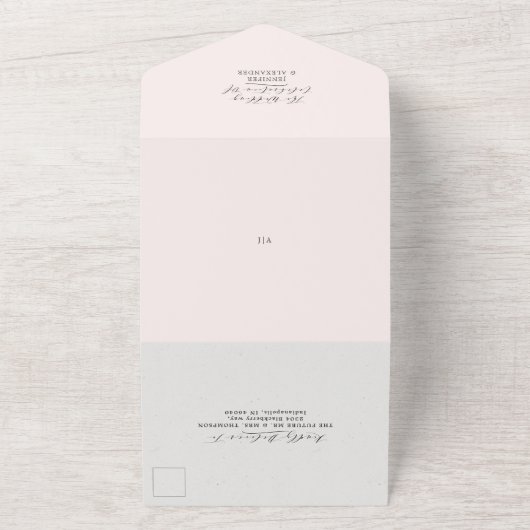 エレガント赤面結婚フローラ全て一つの招待状 オールインワン招待状 (外側)